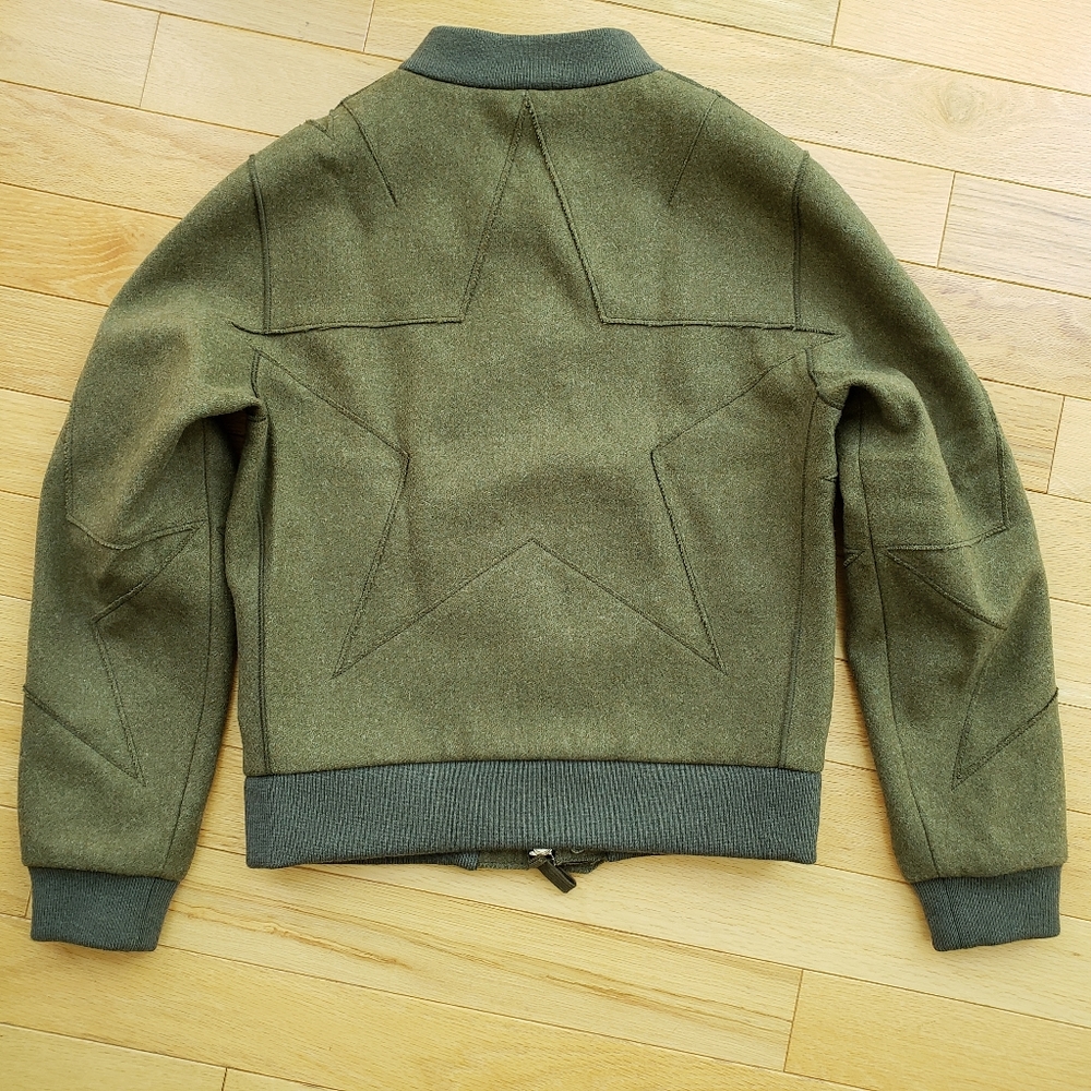 Valentino Star Motif Wool Olive Green Jacket - Picture 12 of 16